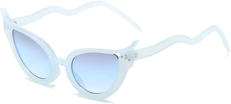 

Солнцезащитные очки «Кошачий глаз» с рисунком под змеиную кожу, модные и стильные, для женщин и мужчин, с защитой от УФ-излучения UV400 TYUVIVO, Blue Blue