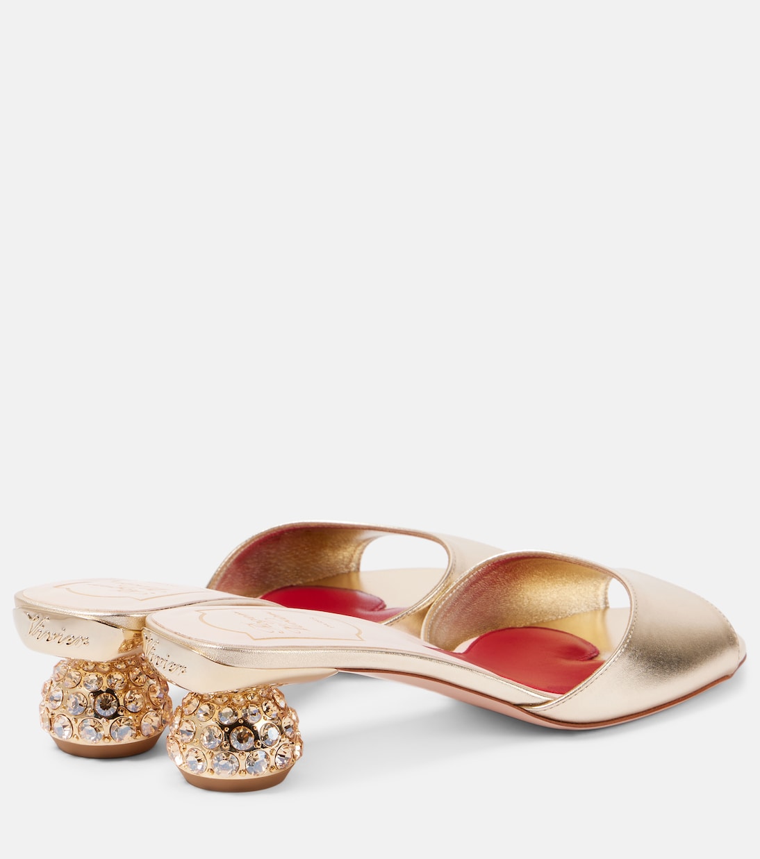 Мюли из металлизированной кожи с декором Roger Vivier, Oro Chiaro — фото 2