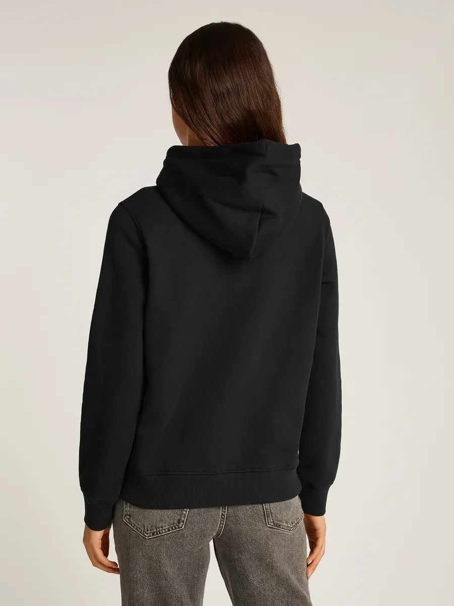 Толстовка Tommy Jeans с капюшоном "TJW REG LINEAR HOODIE" и надписью-логотипом, черный — фото 3