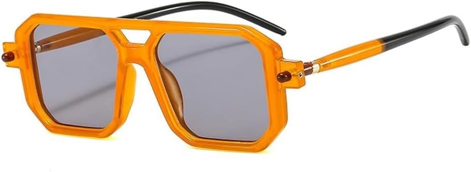

Женские солнцезащитные очки с двойной перемычкой, прозрачные градиентные линзы, защита от УФ-излучения UV400. Мужские очки для занятий спортом на открытом воздухе, бега и езды LXLHWN, Orange Light Gray