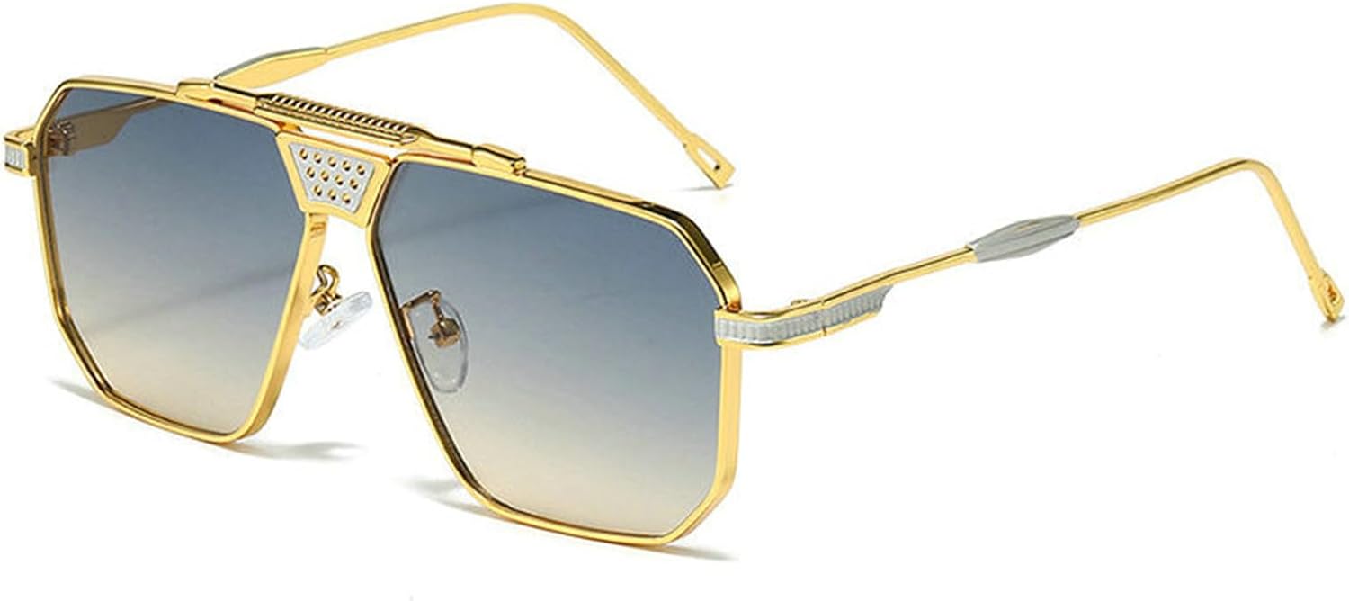 

Солнцезащитные очки Willochra в стиле ретро, ​​большие квадратные, для женщин и мужчин, винтажные очки-пилот с градиентным переходом цвета, классические большие металлические солнцезащитные очки, C5