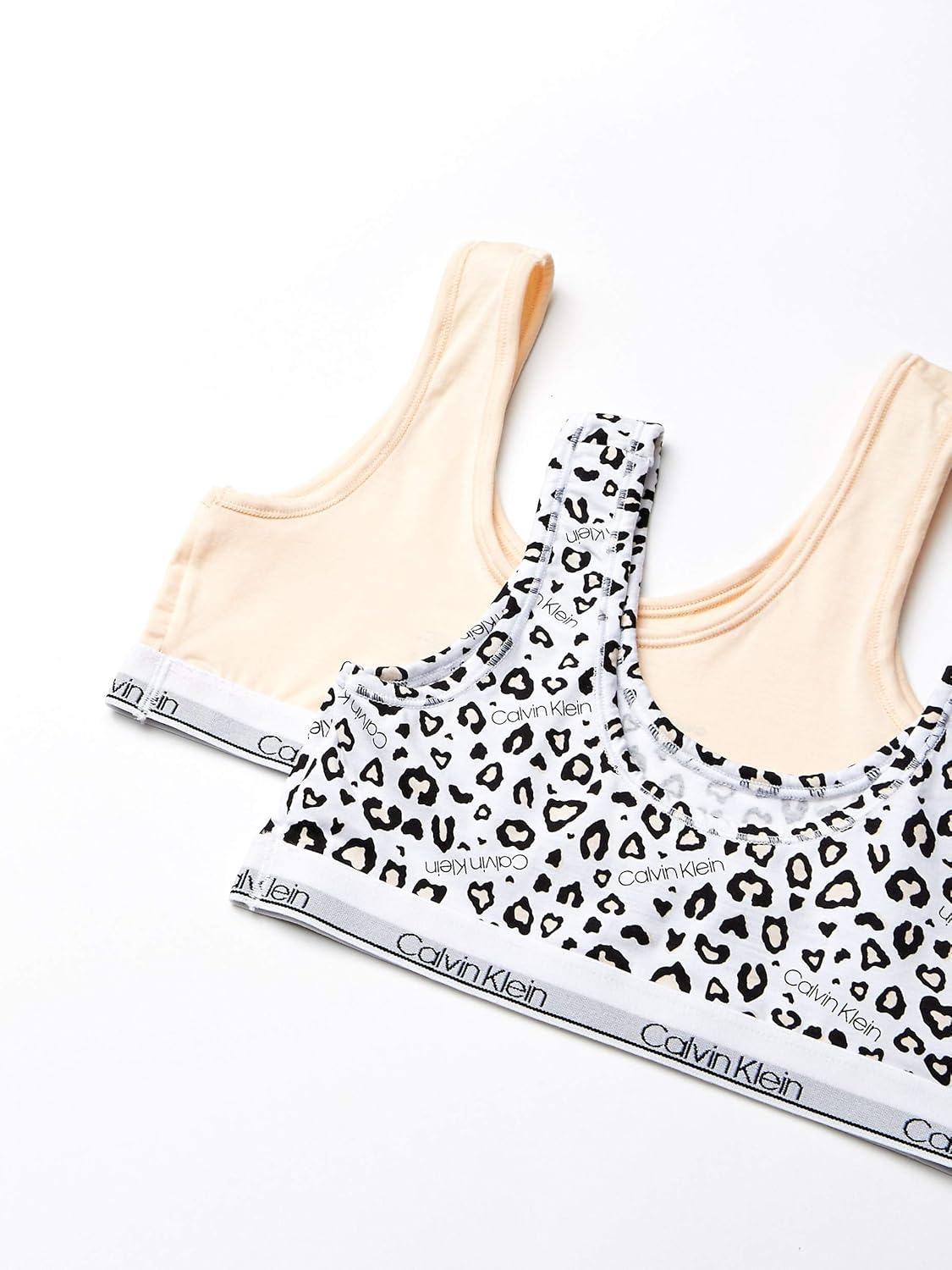 Комплект из 2 бюстгальтеров-бралеттов Calvin Klein для девочек Modern Cotton Bralette, Ck Leo, Nude — фото 2