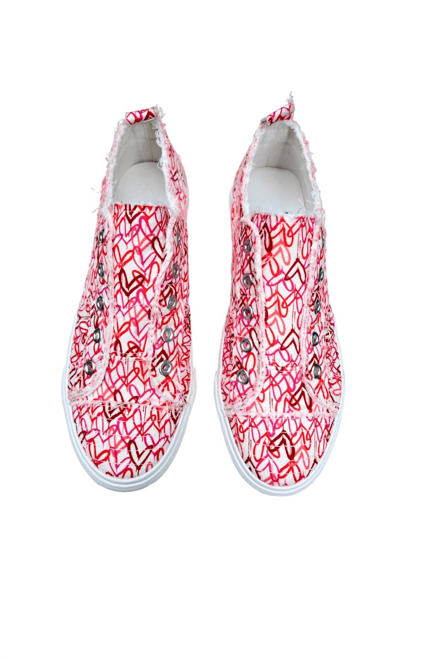 Женские парусиновые туфли Cross My Heart Slip-On в розовом/красном/белом цвете Corkys Footwear — фото 4