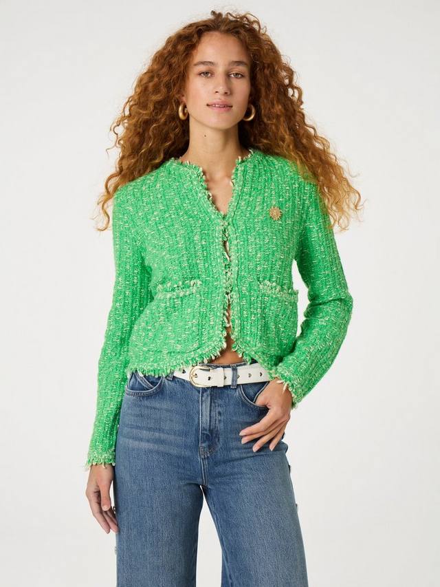 

Джошуа твидовый кардиган в крапинку Fabienne Chapot, цвет Green Apple