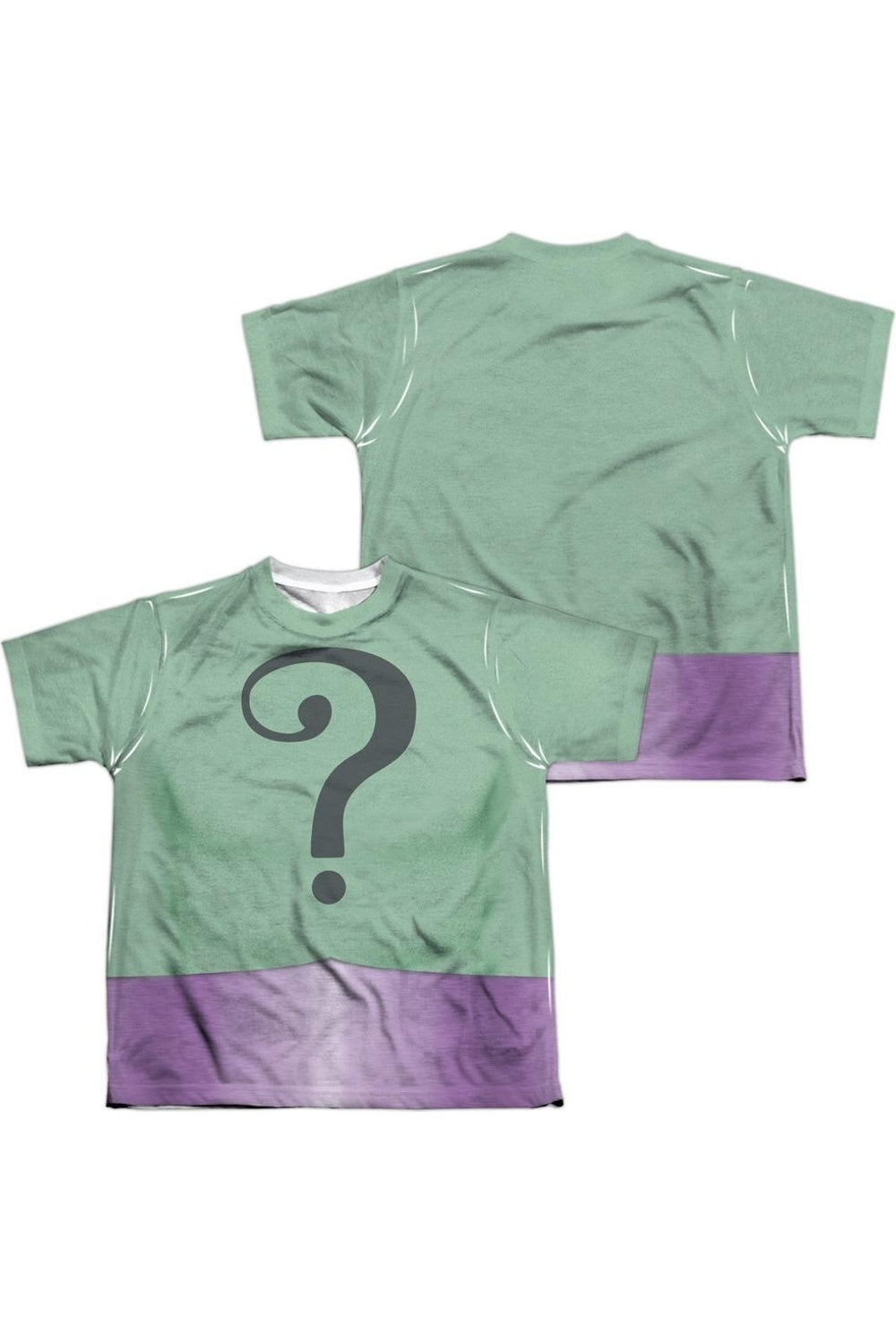 

Классическая футболка Batman с принтом костюма Загадочника из сериала (перед/спина) с короткими рукавами для детей Gildan, белый