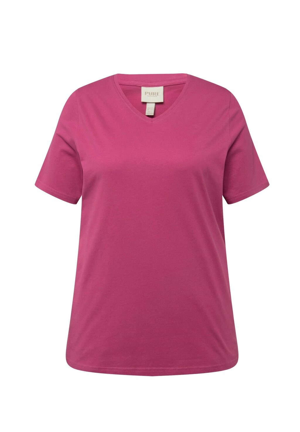 

Базовая футболка FEMME GRANDES TAILLES V, COTON BIO, MANCHES COURTES Ulla Popken, розовый