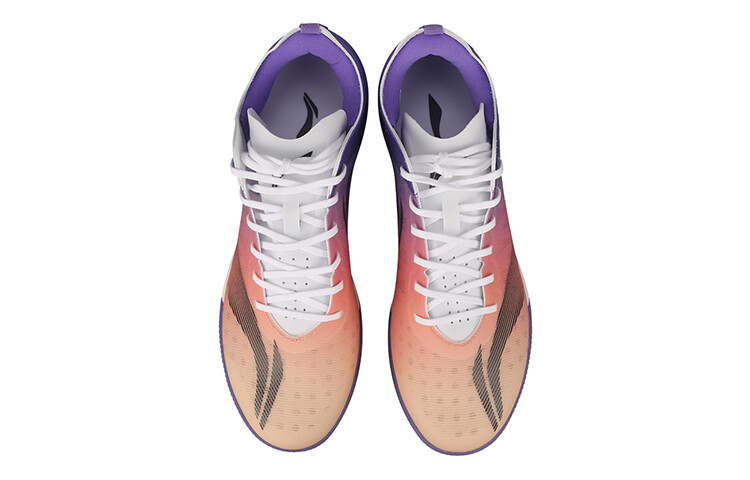 Детские футбольные бутсы GS Low-top оранжево-красно-фиолетовые Lining — фото 4