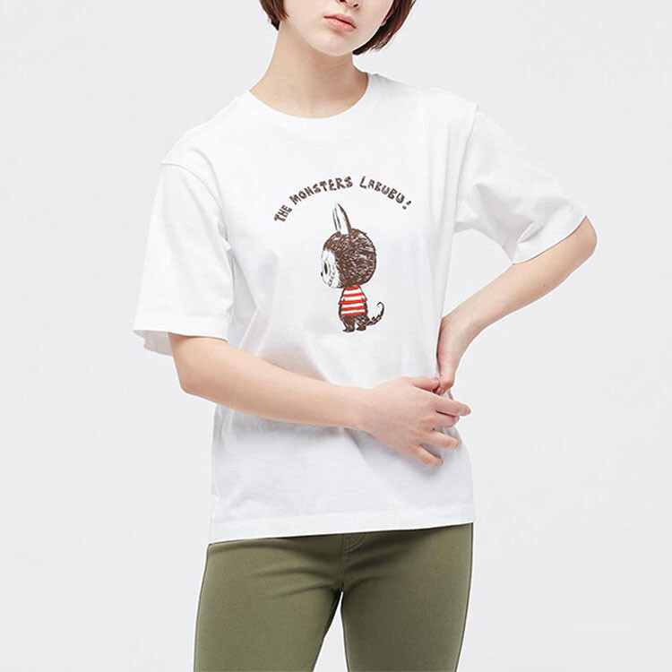 Футболка Pop Mart X унисекс белая Uniqlo, белый — фото 2