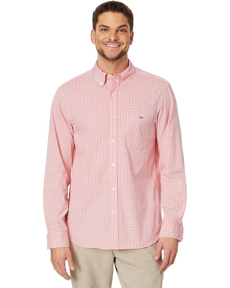 

Рубашка Vineyard Vines Clssc Fit Gingham Poplin Shirt, цвет Cayman Plaid