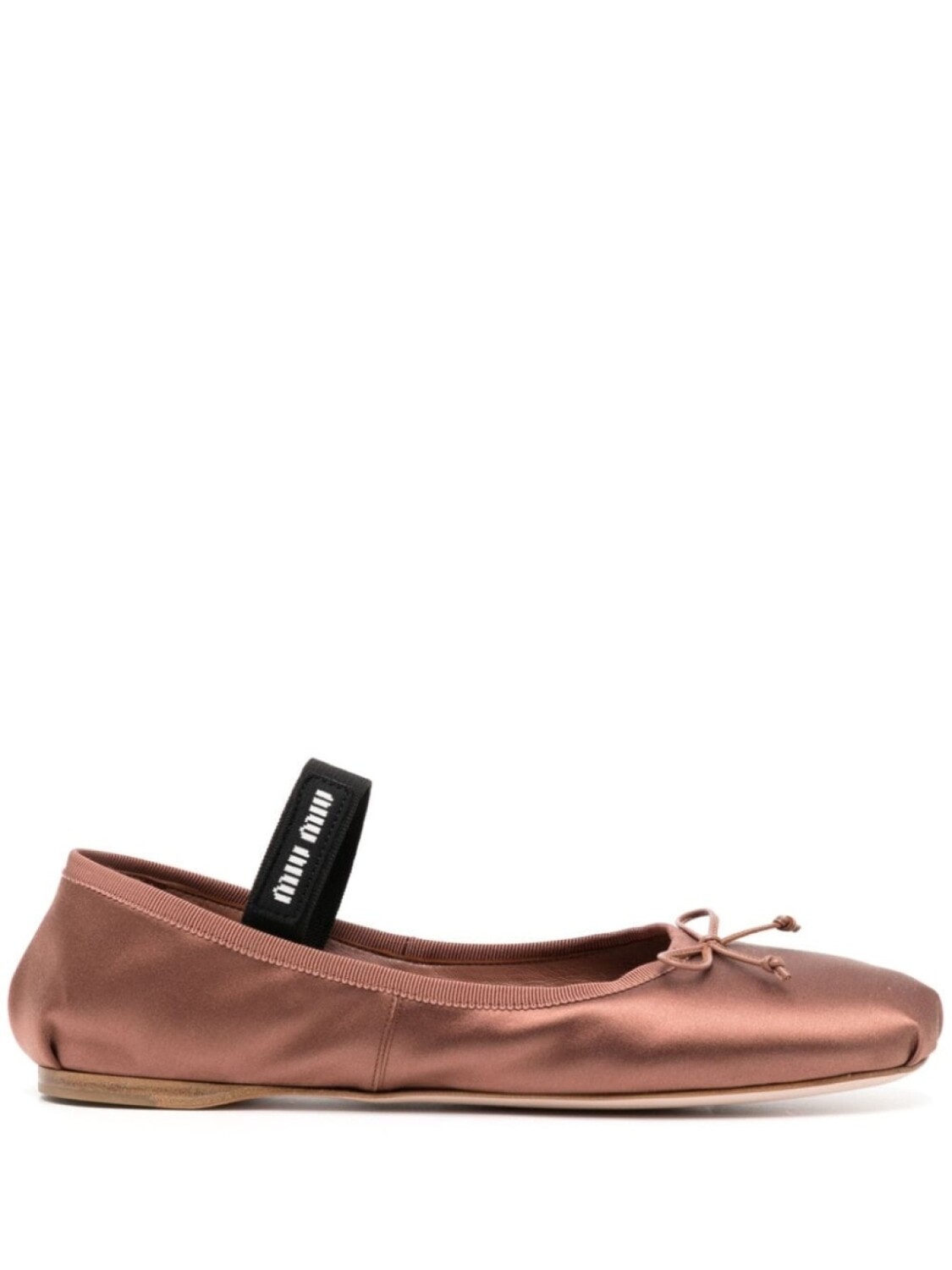 Miu Miu satin ballerina shoes, коричневый