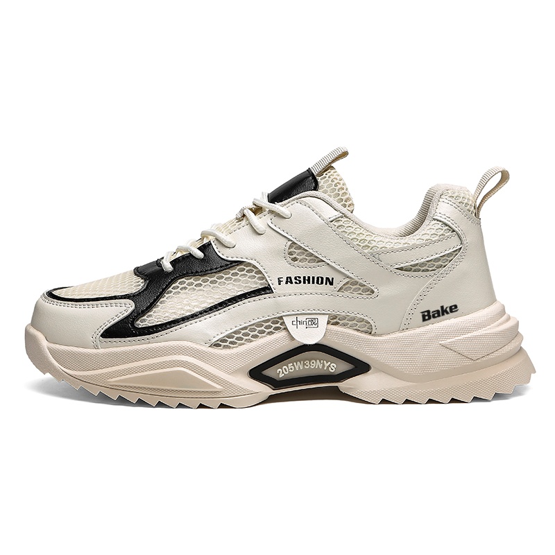 

BAKE Легкие мужские кроссовки на платформе с эффектом увеличения роста бежево-черные, цвет Beige Black