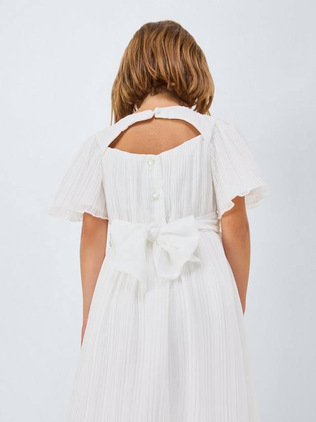 Детское платье для подружек невесты плиссе John Lewis Heirloom Collection, Ivory — фото 4