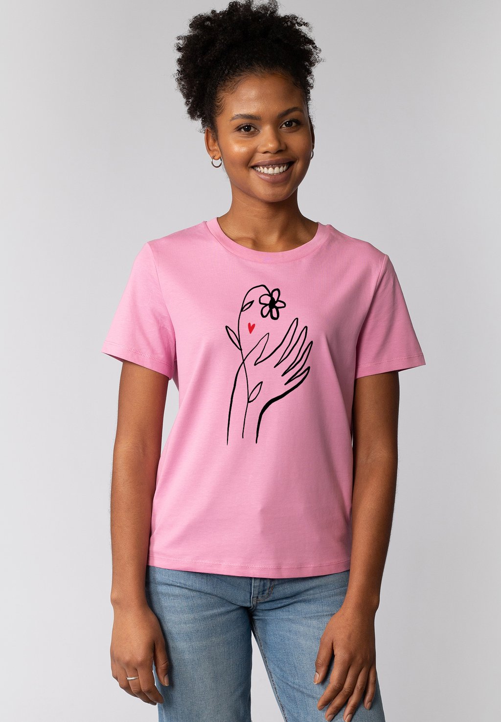 

Футболка с принтом SELF LOVE watapparel, розовый