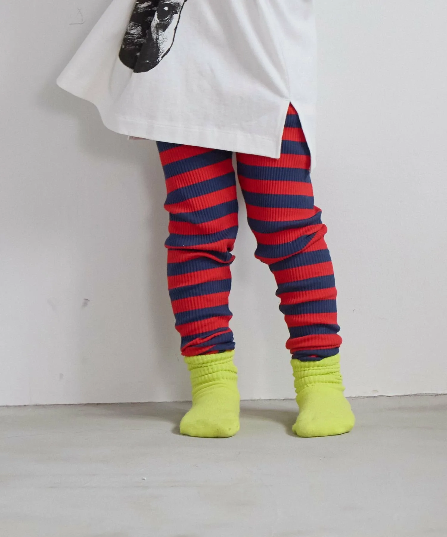 Полосатые ребристые леггинсы Lowrys Farm, Navy x Red (88)
