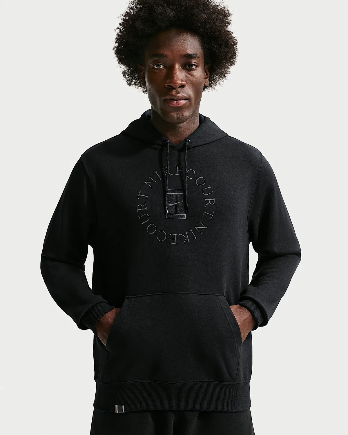 Мужская теннисная худи-пуловер NikeCourt Heritage Dri-FIT French Terry, Black/Anthracite