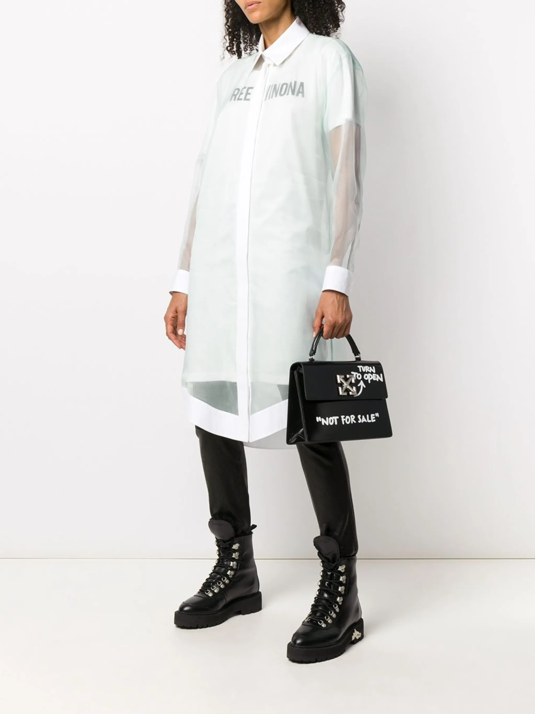 Платье-рубашка с принтом Free Winona Off-White, синий — фото 2