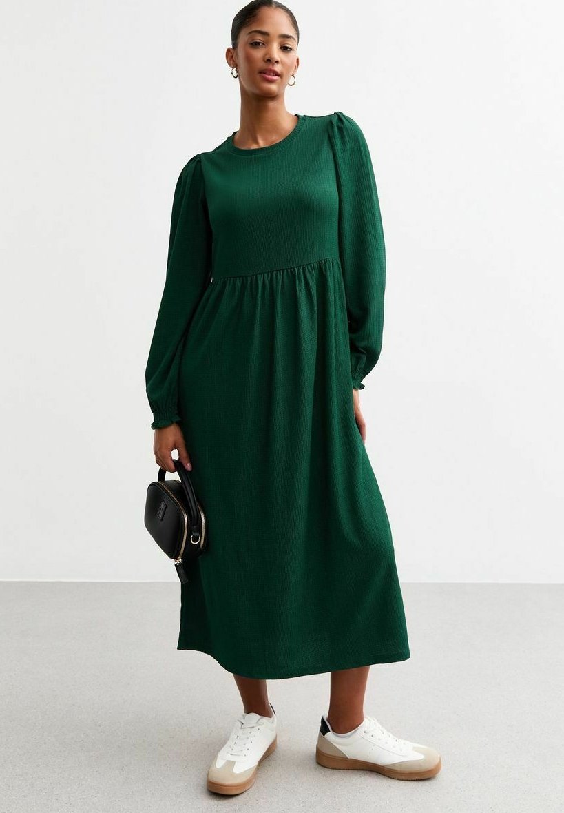 

Повседневное платье CRINKLED LONG SLEEVE New Look, темно-зеленый