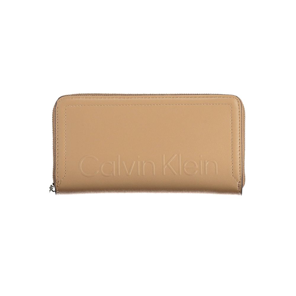 

Элегантный коричневый кошелек с замком RFID и застежкой-молнией Calvin Klein