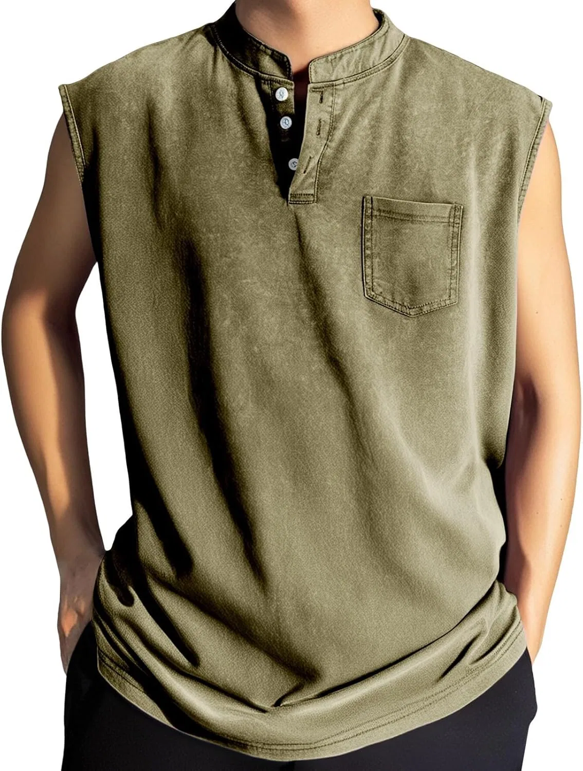 Майка мужская Acid Washed Cotton, Generic, Khaki