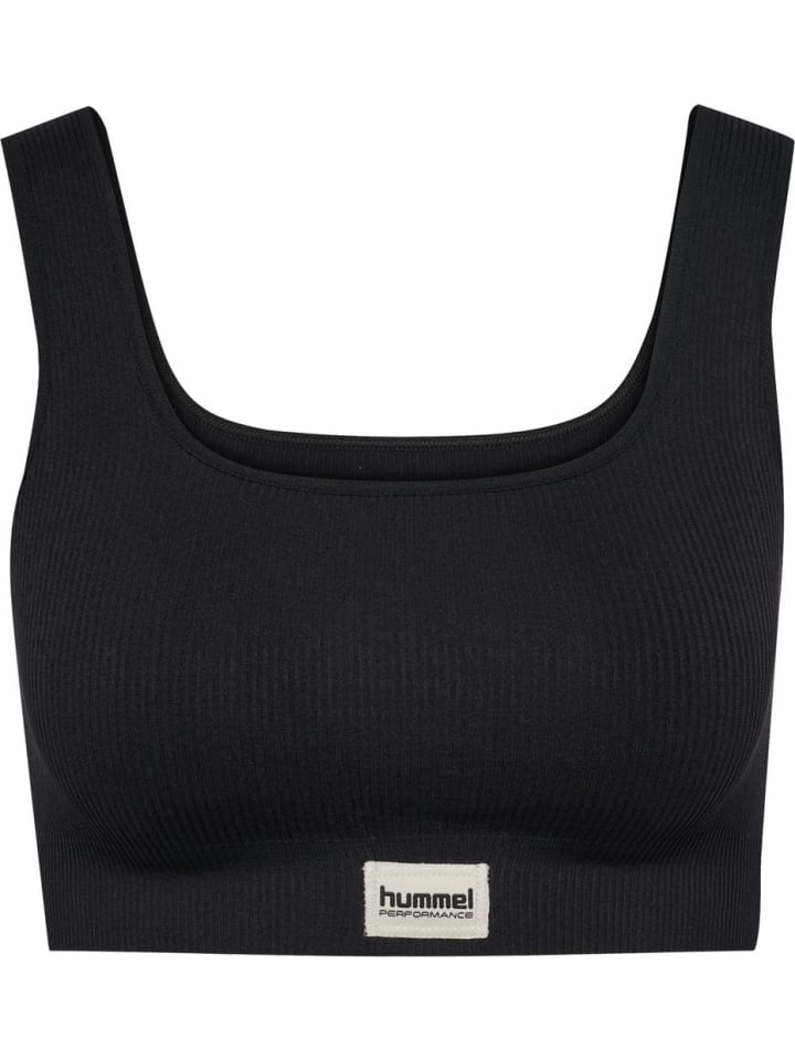 

Спортивный бюстгальтер Pulse Seamless Rib Bra черного цвета Hummel