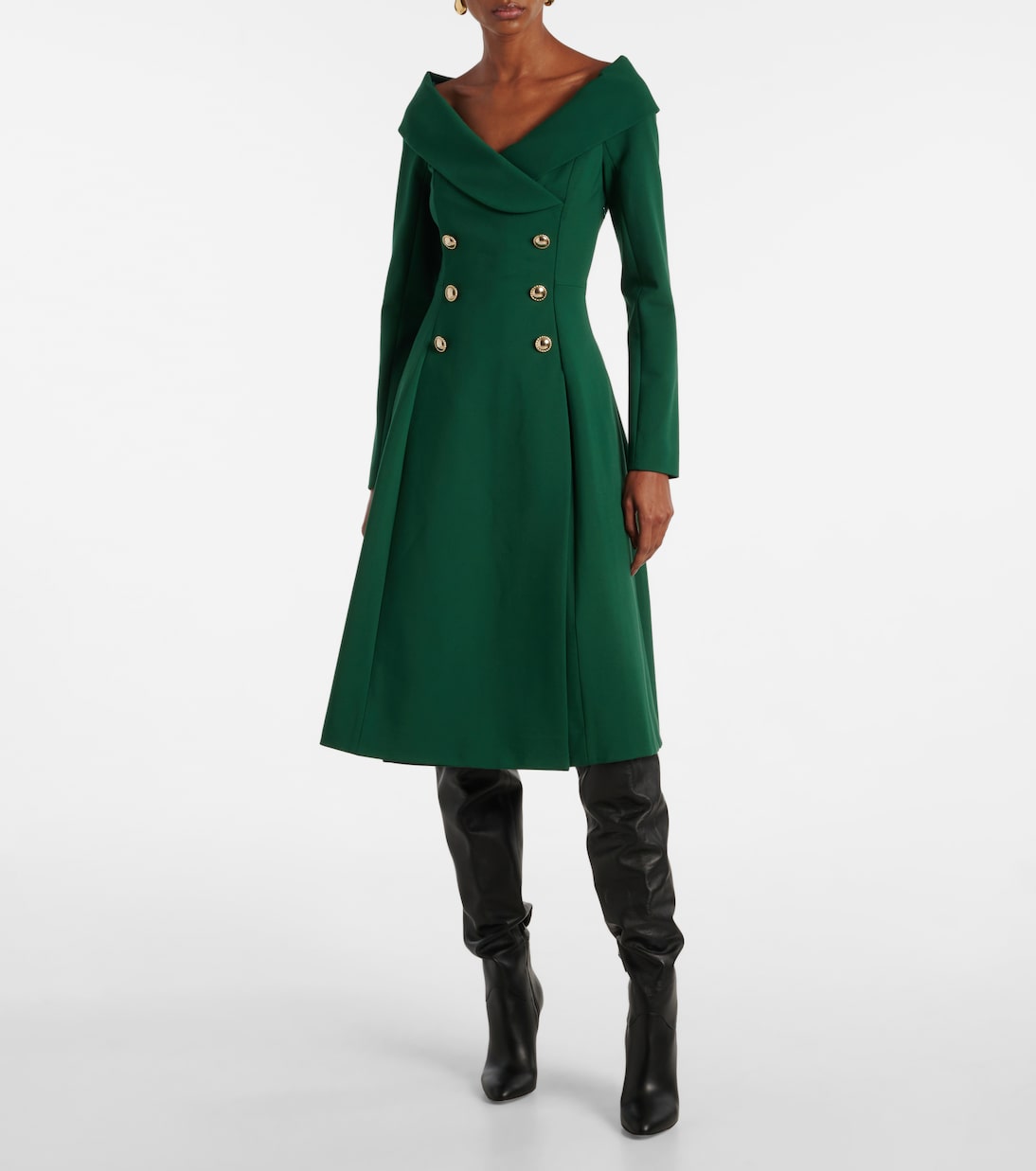 

Платье миди с открытыми плечами Dorothee Schumacher, зеленый