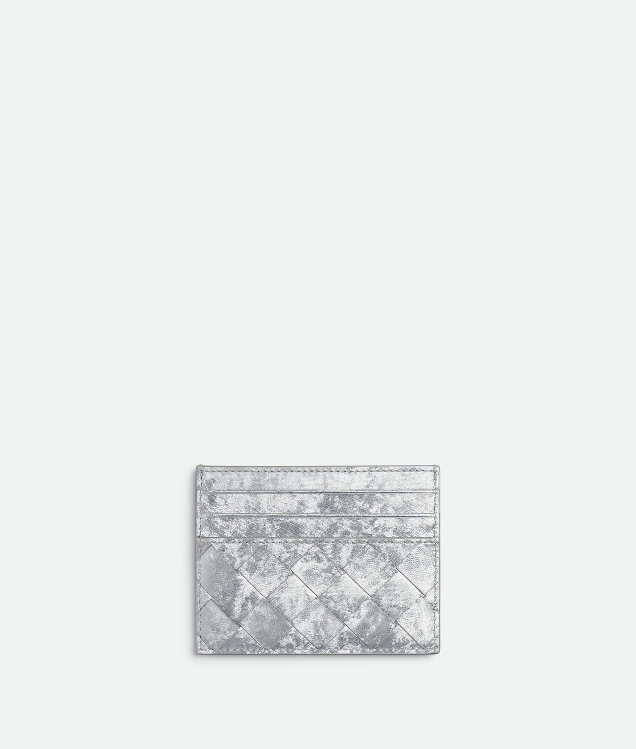 Кредитная карта в технике intrecciato BOTTEGA VENETA, серебро — фото 2
