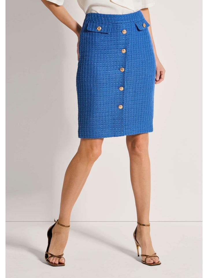 

MADELEINE Узкая юбка-карандаш с блестящими акцентами королевского синего цвета