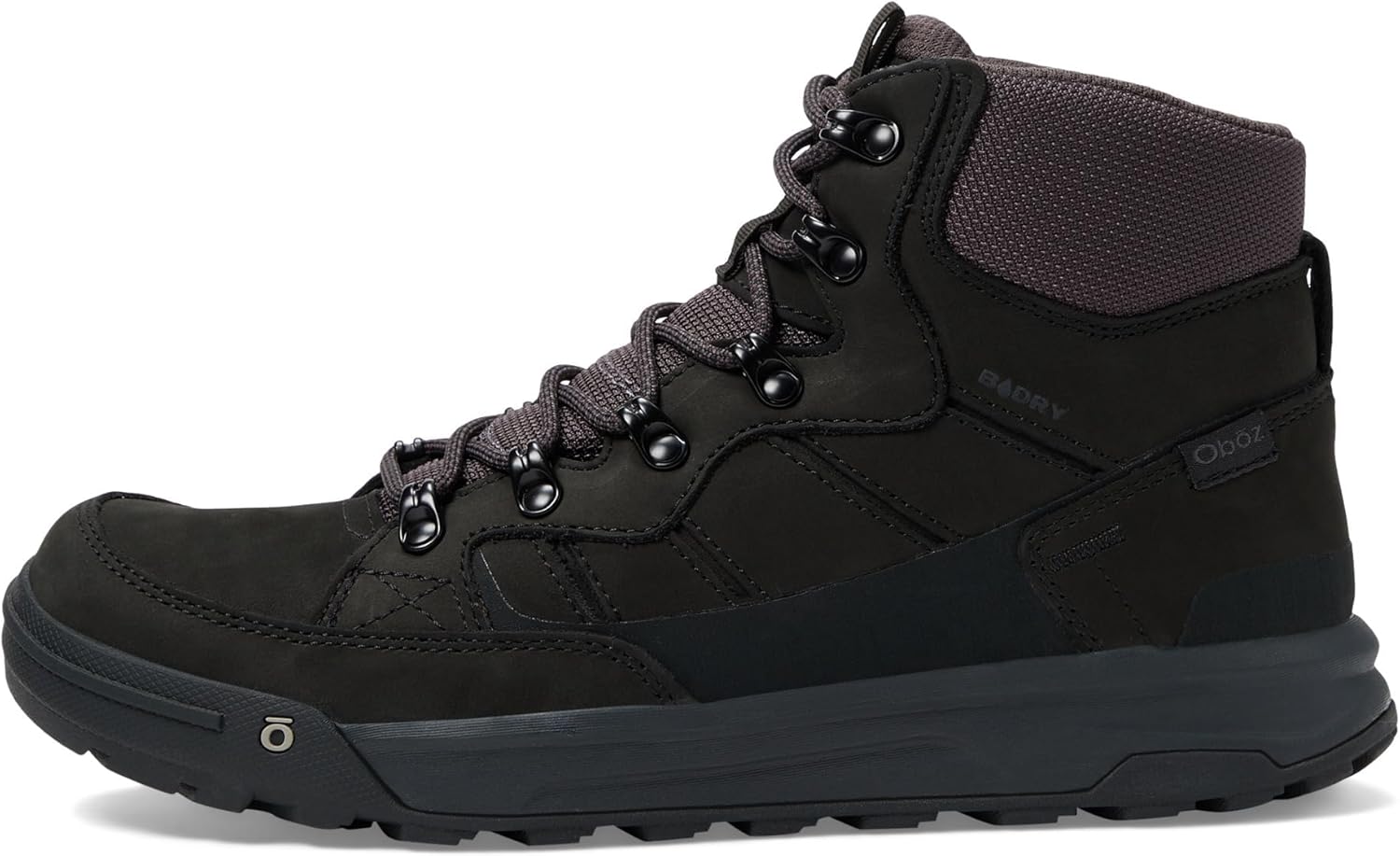 Мужские походные ботинки Oboz Burke Mid Leather B-Dry водонепроницаемые, черный — фото 4