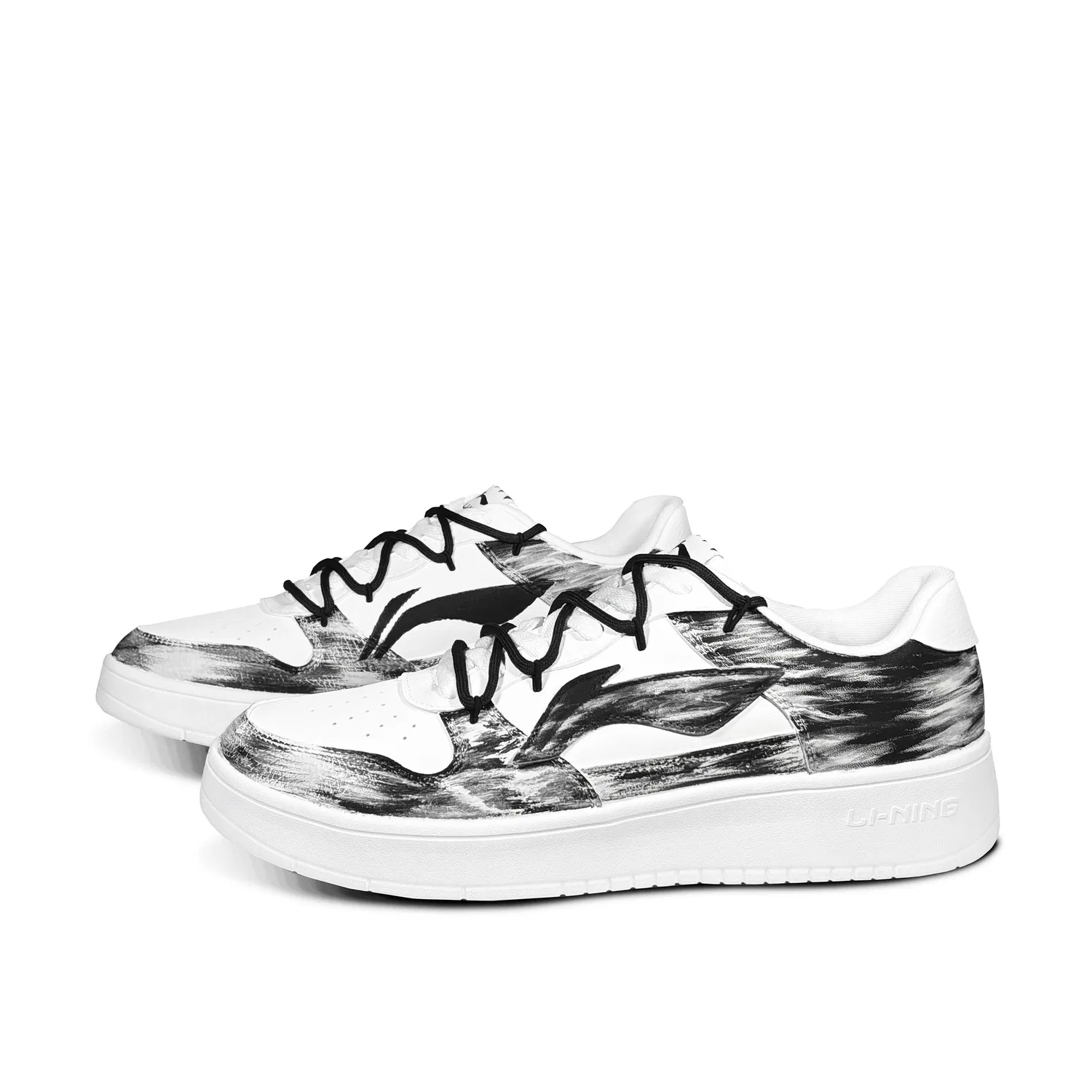 Кроссовки скейтбордические с принтом Li-Ning Black White — фото 4