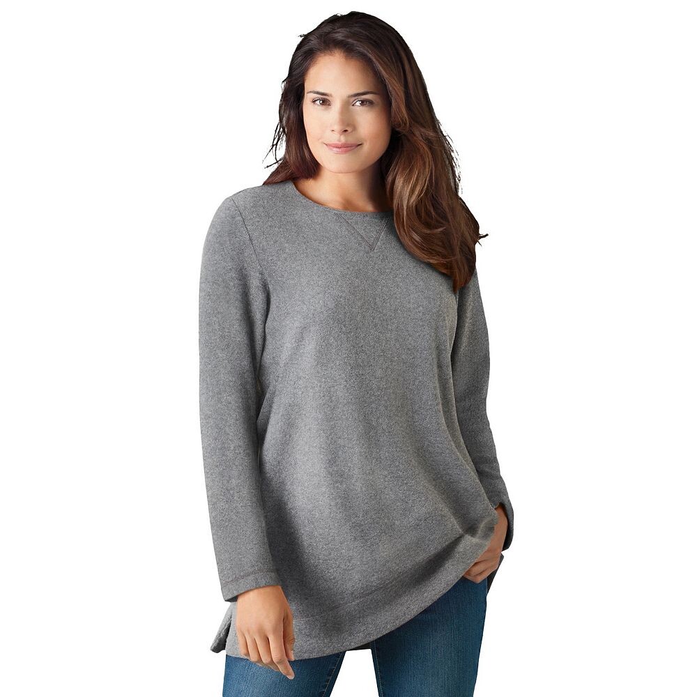 

Женский свитшот из шерпы больших размеров Woman Within, цвет Heather Charcoal