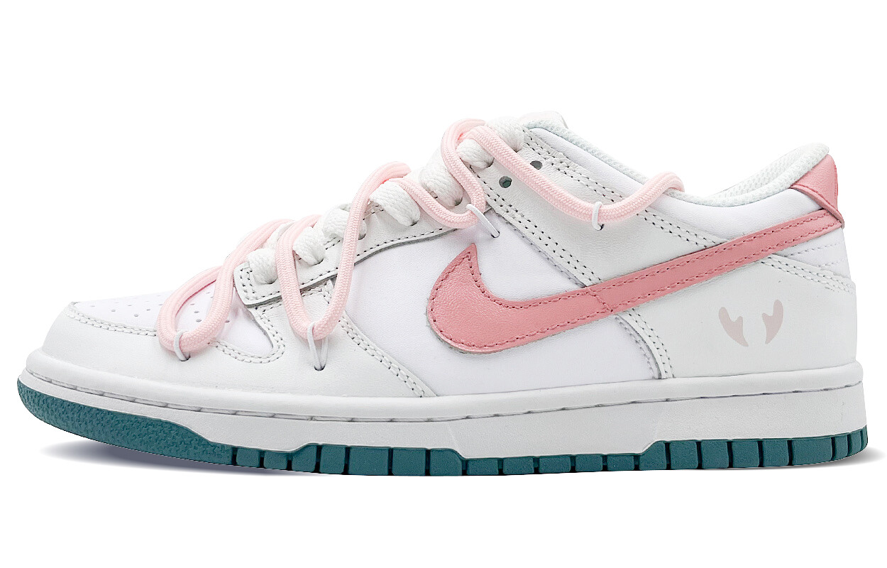 

Кроссовки для скейтбординга Dunk женские с низким верхом белый/розовый Nike