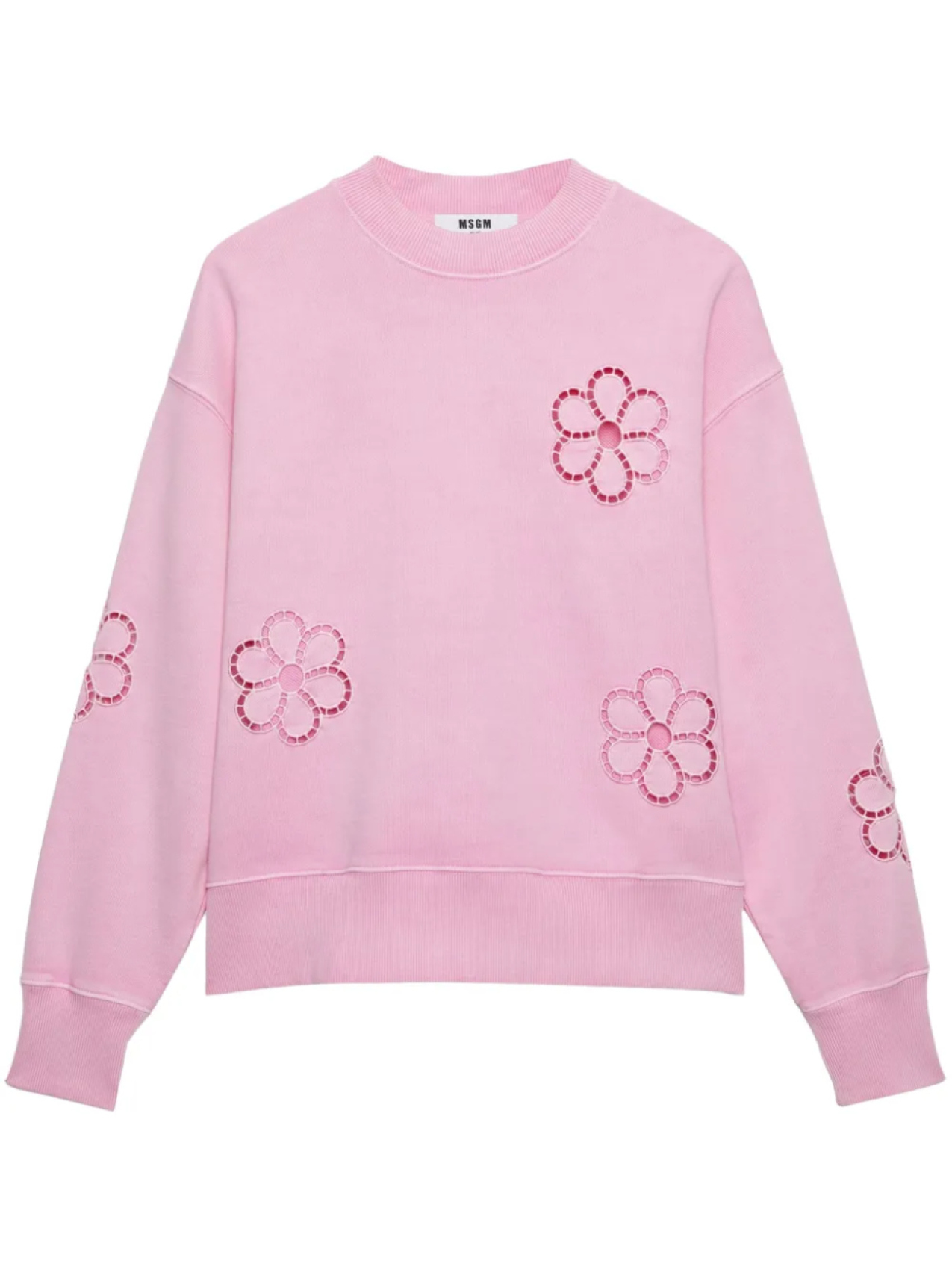

MSGM толстовка с цветочной вышивкой, розовый
