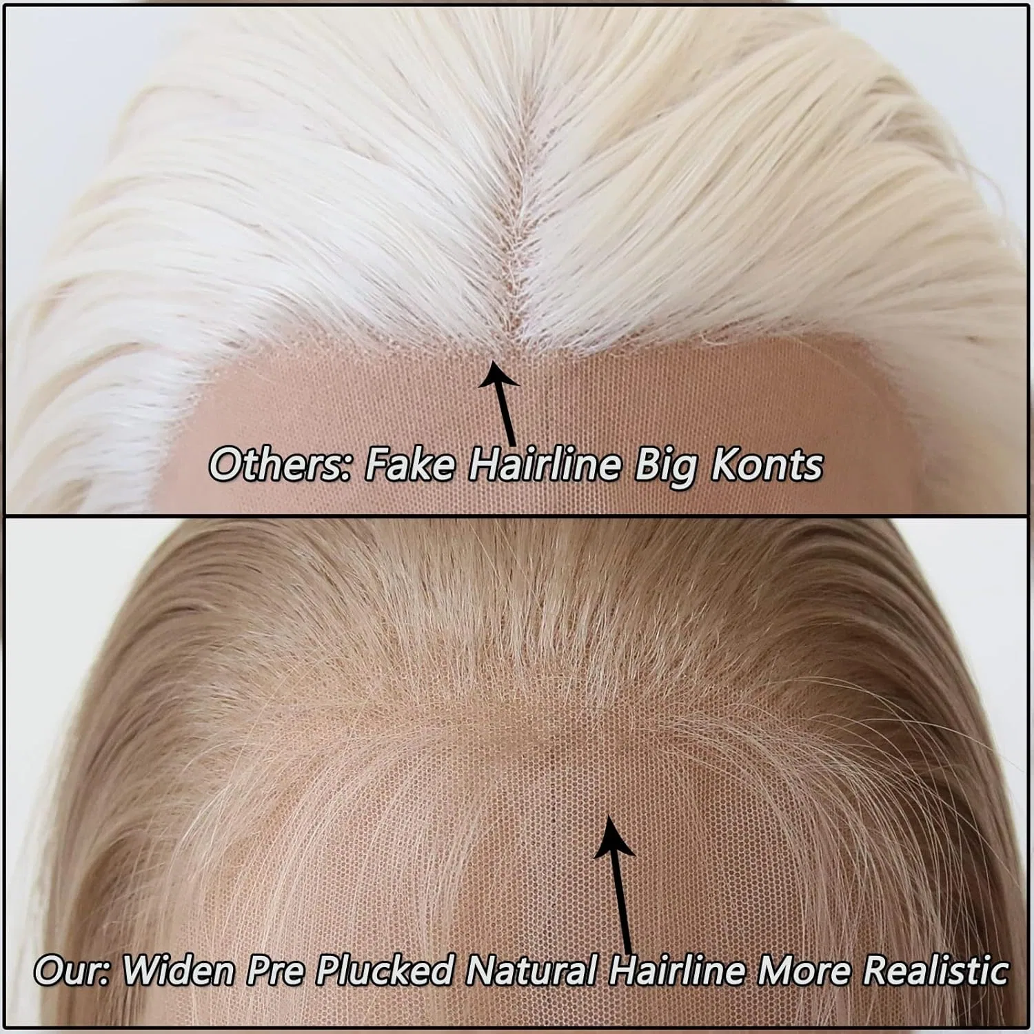 Длинный прямой синтетический парик «Honey Blonde» с кружевной передней частью Towarm, Honey Blonde — фото 3