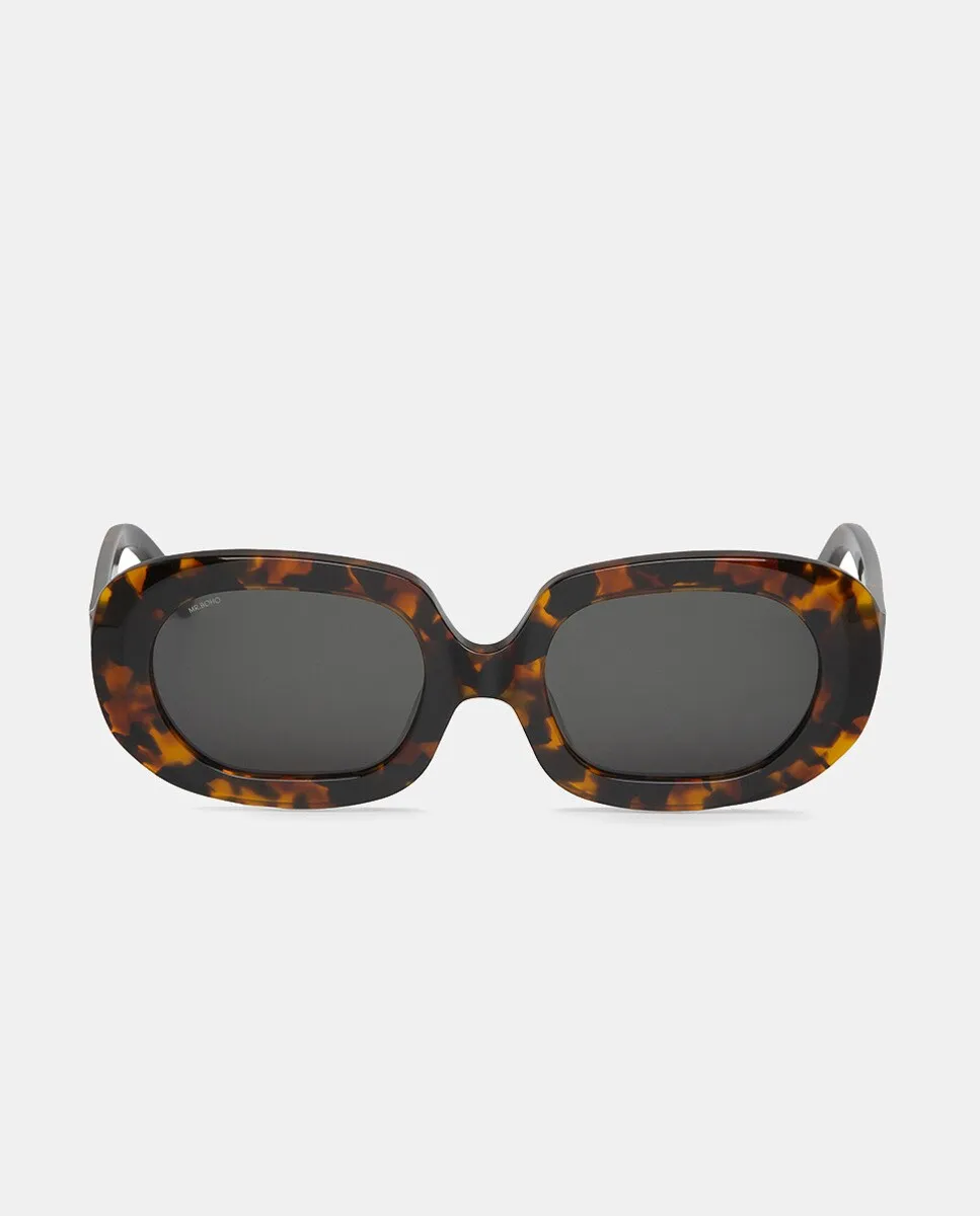 

Овальные женские солнцезащитные очки из коричневого ацетата Mr. Boho