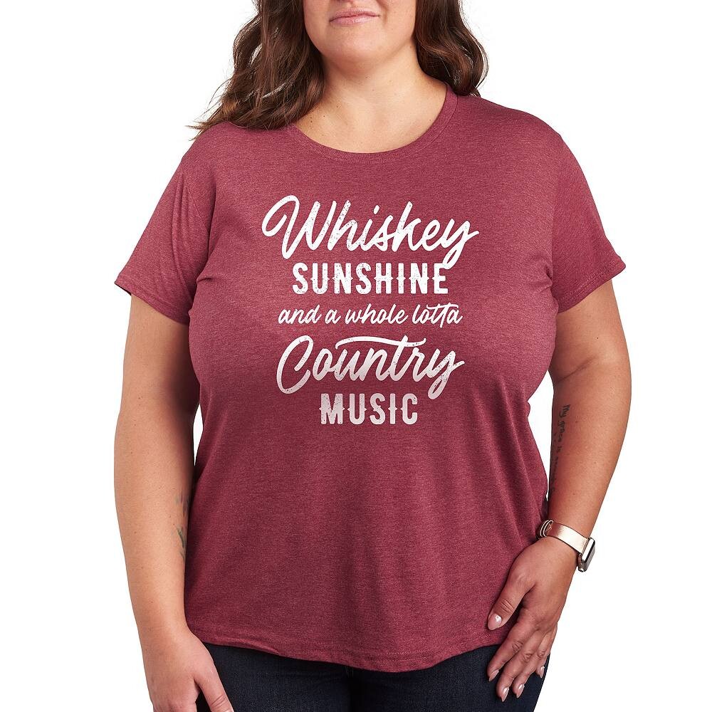 

Футболка с графическим рисунком Plus Whisky Sunshine Country Music, цвет Heather Dark Red