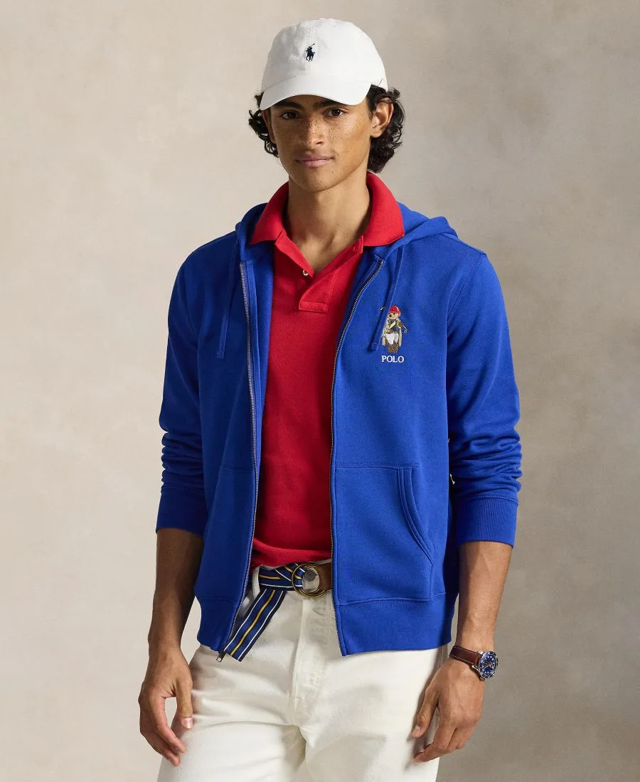 Мужская толстовка на молнии с изображением медведя Polo Ralph Lauren, Sapphire Star/Society Bear