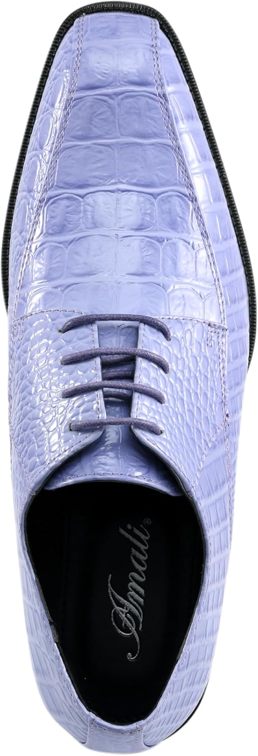 Мужские классические туфли Amali Harvey Fashion с крокодиловой кожей, Lavender — фото 3