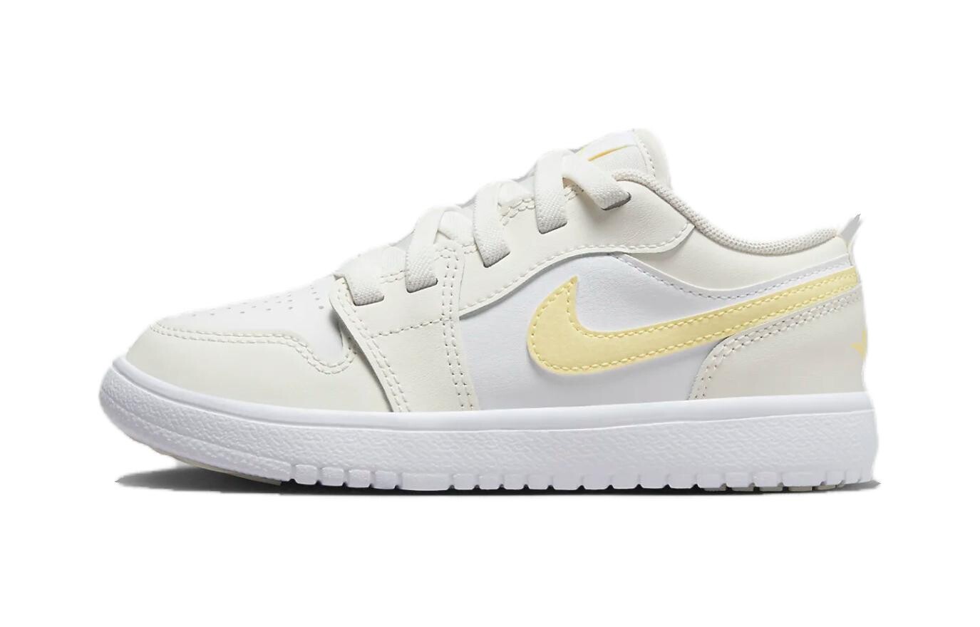 

Jordan Air Jordan 1 Детские баскетбольные кроссовки PS, White/Yellow