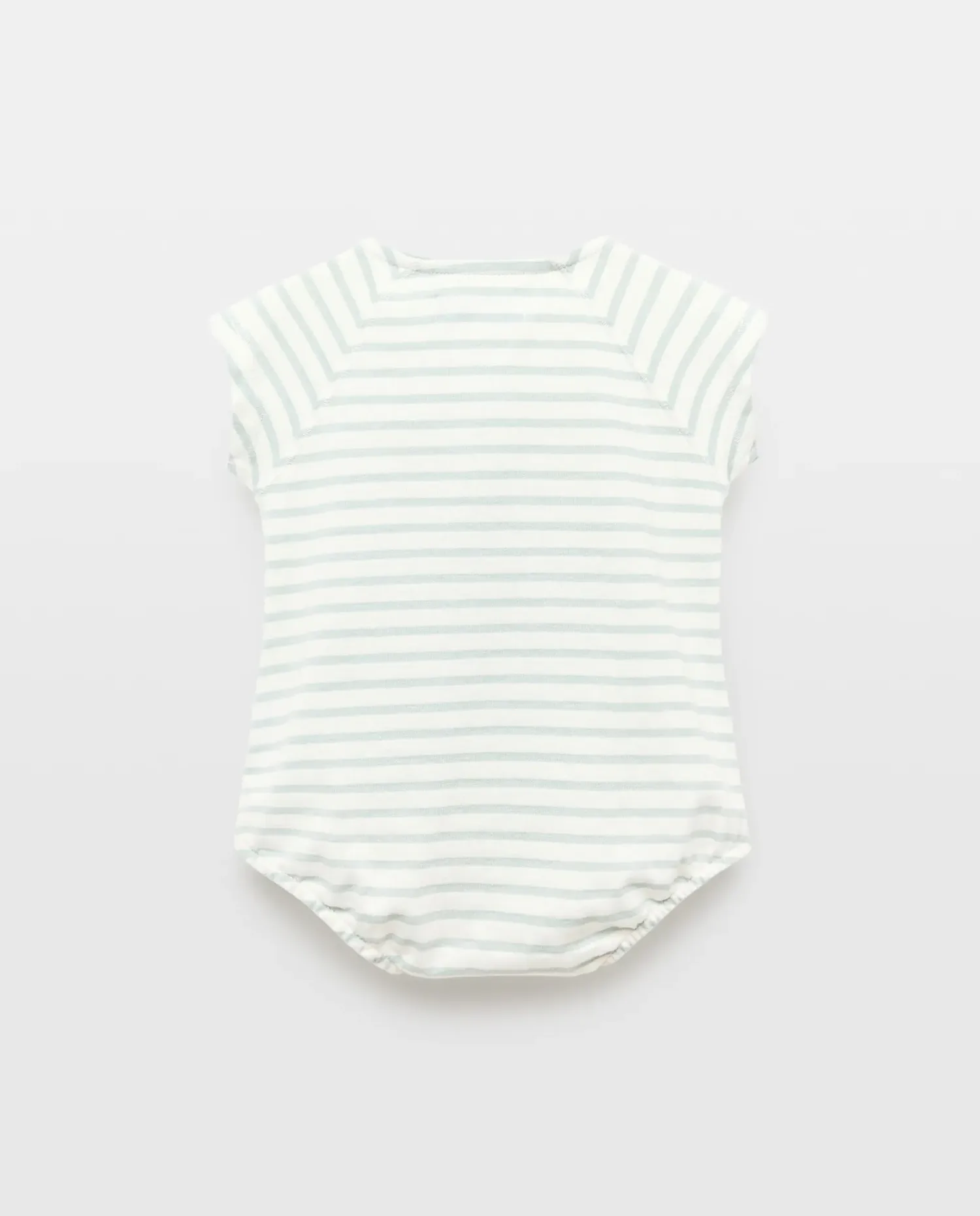 Короткий рукав комбинезон в полоску с пуговицами для младенца Baby El Corte Inglés, зеленый — фото 2