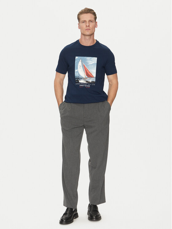 Футболка обычного кроя Color Photo Print MW0MW38615 Tommy Hilfiger, синий — фото 2