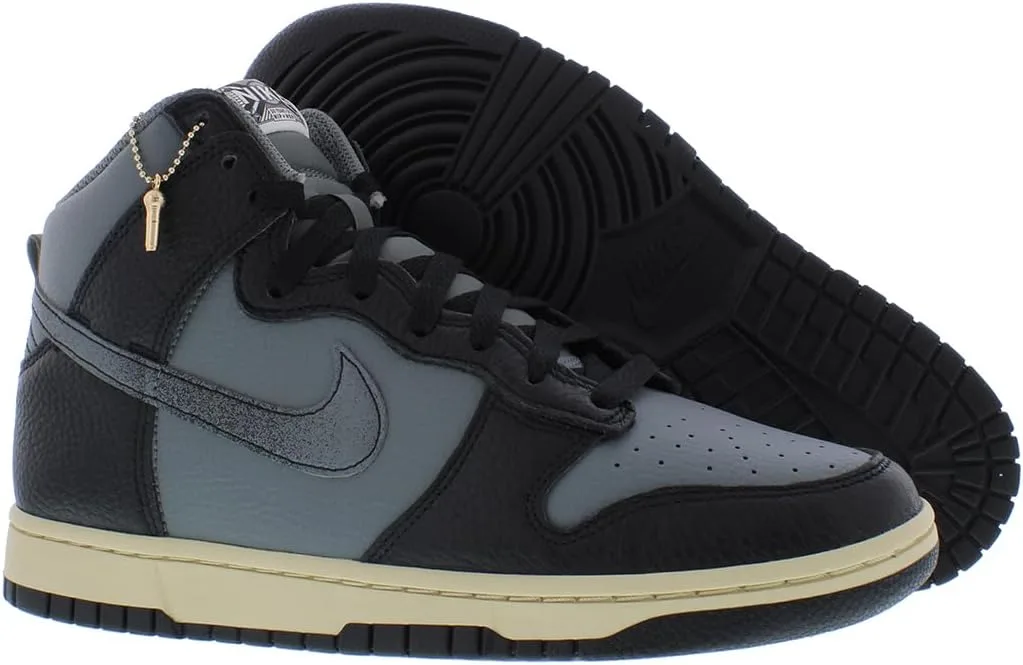 Мужские баскетбольные кроссовки Nike Dunk Hi Retro, черный/серый — фото 2