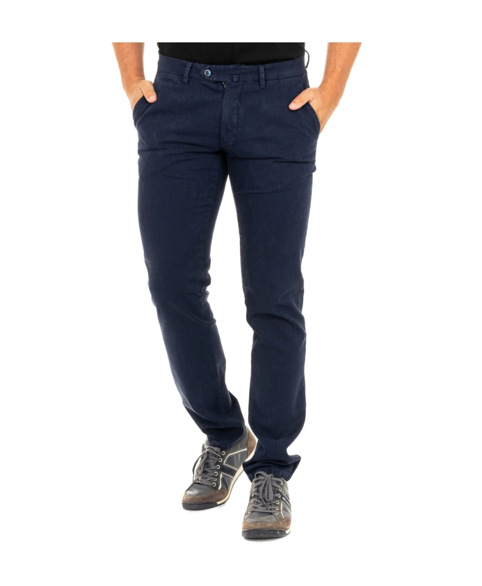 

Брюки прямого кроя темно синего цвета на пуговицах La Martina, синий