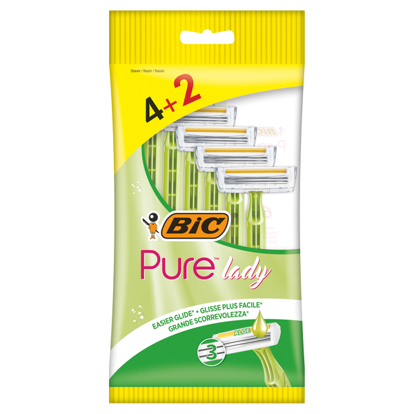 

Бритва женская, 4+2 шт/1 упаковка Bic Pure 3 lady