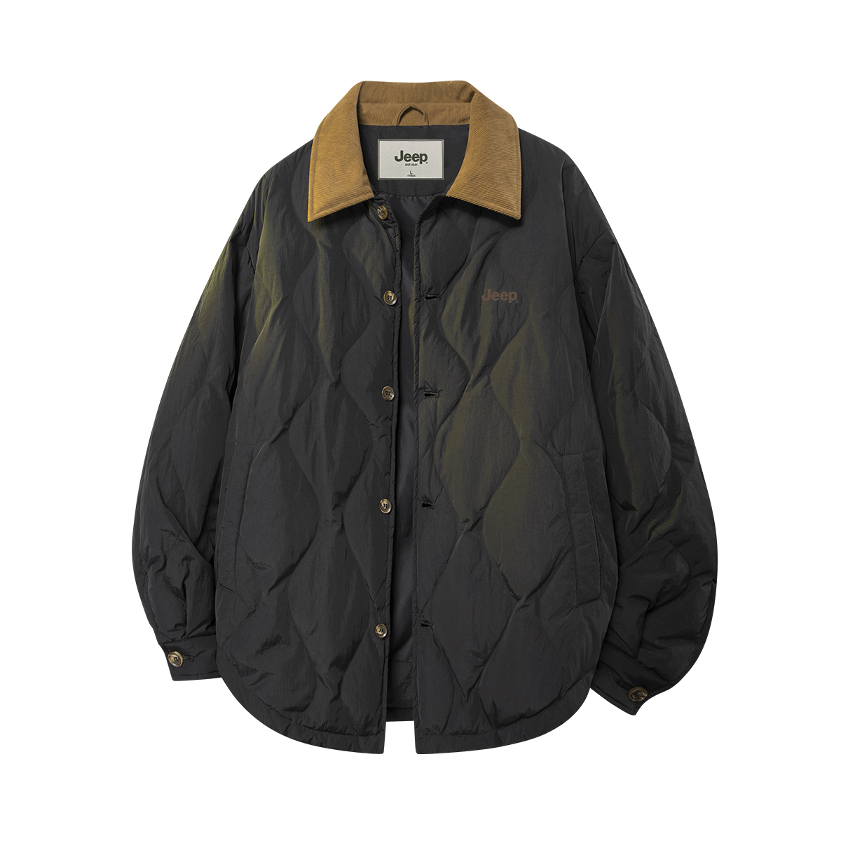 

Пуховик Unisex Lapel Lightweight Down Jacket Jeep, pure черный