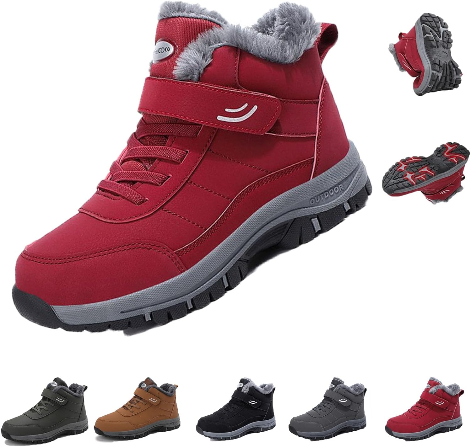 

Orthoboots Pro - Эргономичные зимние ботинки, утепленные водонепроницаемые кроссовки с противоскользящей подошвой, ортопедические ботинки для женщин и мужчин Lpfkyt, красный