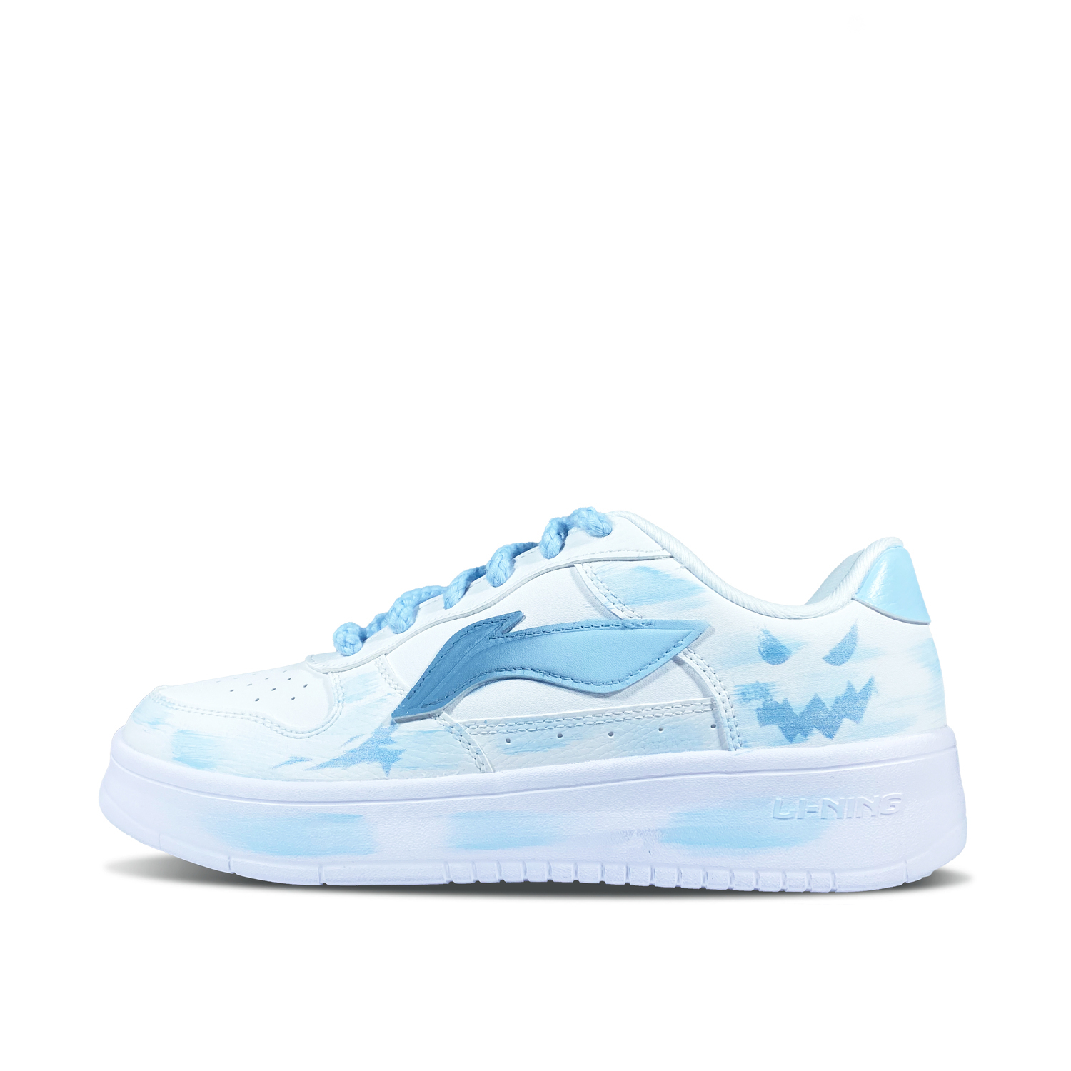 

Понтонные лодки противоскользящие и износостойкие высота увеличивающая низкие топ скейтборд кроссовки мужские LINING, синий