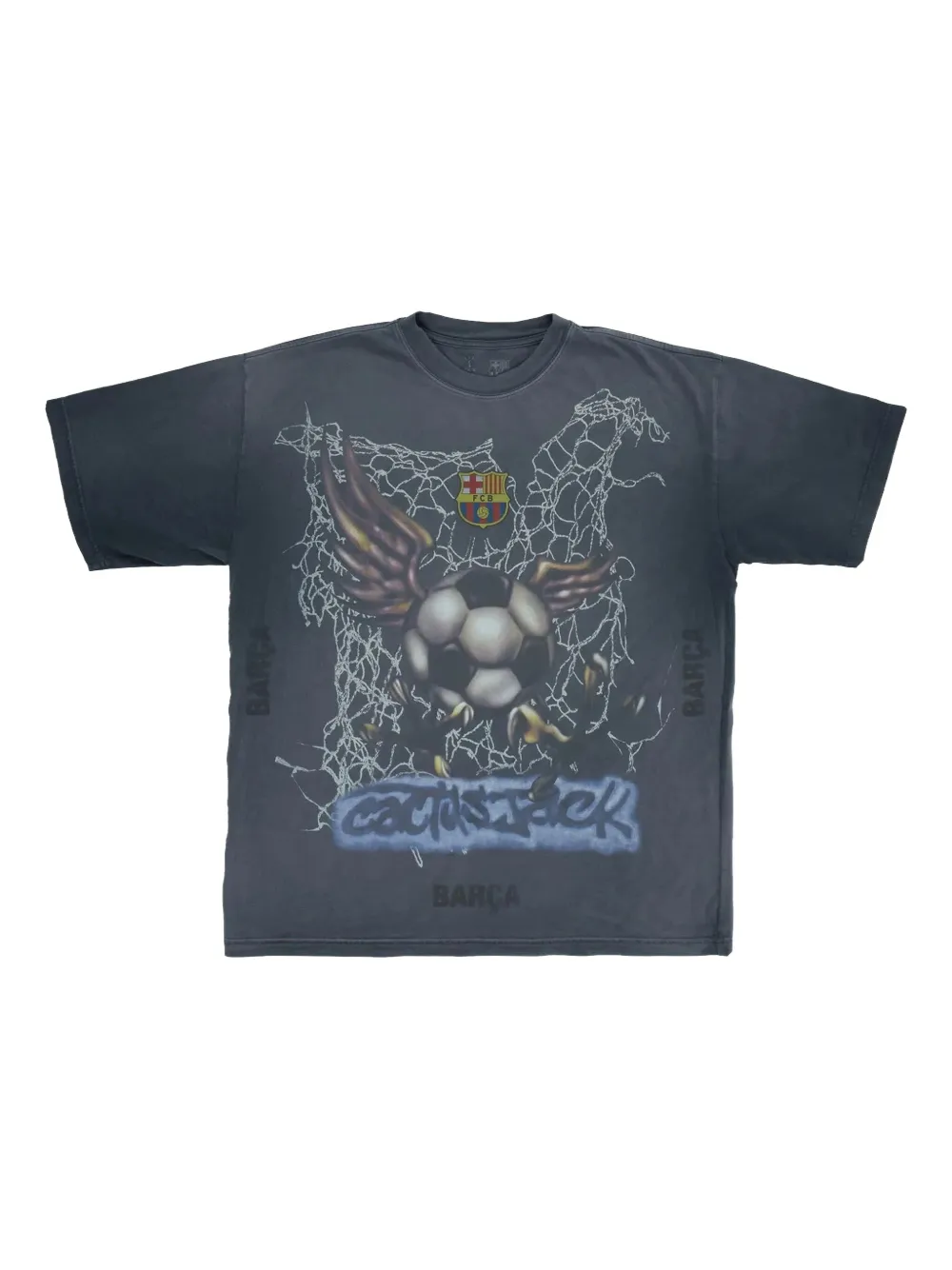 

Футболка X Nike x FCB с эффектом выстиранного окраса Travis Scott, черный