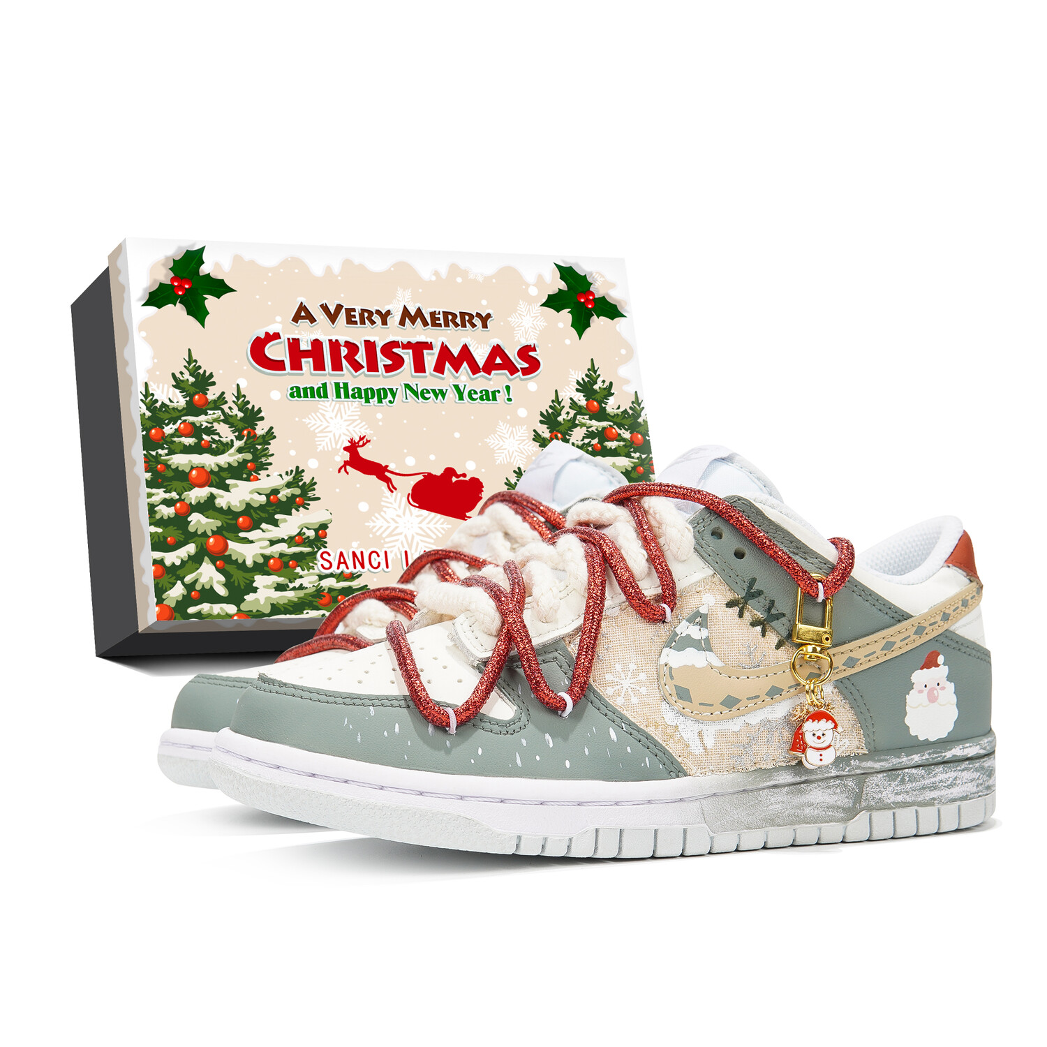

Кроссовки Christmas Nike Dunk, мультиколор
