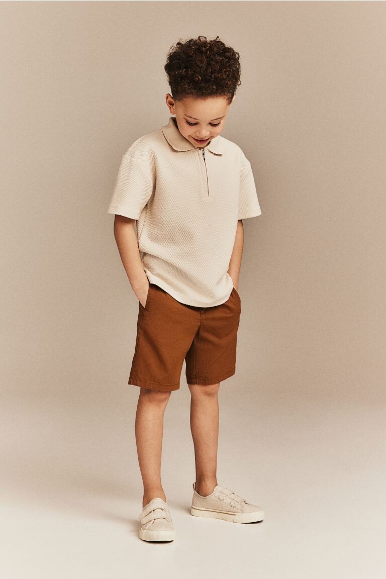 

Хлопковые шорты-чиносы H&M, коричневый