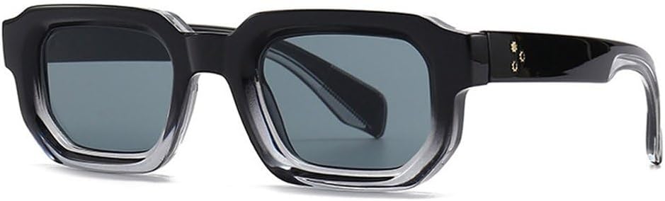 

Модные квадратные солнцезащитные очки с заклепками для женщин, солнцезащитные очки UV400 в стиле ретро с градиентом, солнцезащитные очки для мужчин в стиле панк SKFGNX, Black Blue Grey